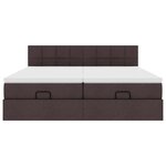 VidaXL Cadre de lit ottoman avec matelas marron foncé 180x200 cm tissu