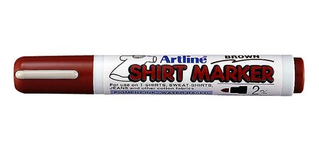 Marqueur 't-shirt' permanent indélébile pointe conique 2 mm marron x 4 artline
