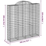 vidaXL Panier de gabions arqué 200x50x200/220 cm Fer galvanisé