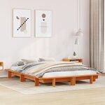 vidaXL Cadre de lit sans matelas cire marron 140x200cm bois pin massif