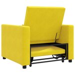 vidaXL Sofa lit convertible 3-en-1 jaune en velours