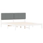 vidaXL Cadre de lit avec tête de lit rembourrée Gris clair