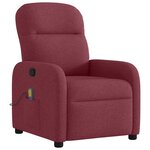 vidaXL Fauteuil de massage inclinable Rouge bordeaux Tissu
