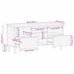 vidaXL Meuble TV Noir 100 x 33 x 46 cm Bois de mangue massif