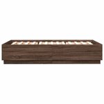 vidaXL Cadre de lit avec LED sans matelas chêne marron 140x200 cm