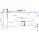 vidaXL Banc à chaussures chêne fumé 102x35x55 cm bois d'ingénierie
