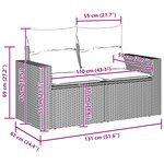 Ensemble de Canapés de Jardin de 10 Pièces avec Coussins Rattan Poly Noir Acacia