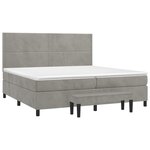 vidaXL Sommier à lattes de lit et matelas Gris clair 200x200cm Velours