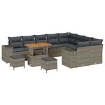 vidaXL Ensemble de canapé de jardin avec coussin 12 Pièces Gris