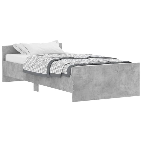 vidaXL Cadre de lit gris béton 100x200 cm bois d'ingénierie