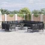 vidaXL Ensemble de canapé de jardin 14 Pièces Anthracite Acier
