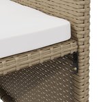 vidaXL Chaises à manger de jardin et coussins lot de 4 beige rotin