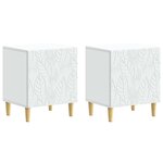vidaXL Table de chevet 2 Pièces Blanc 43 x 34 5 x 50 cm Bois d'ingénierie