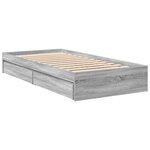 vidaXL Cadre de lit avec tiroirs sans matelas sonoma gris 75x190 cm