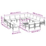 vidaXL Ensemble de canapé de jardin 14 Pièces Anthracite Acier