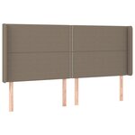 vidaXL Tête de lit à LED Taupe 203x16x118/128 cm Tissu