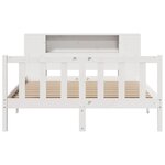 vidaXL Lit bibliothèque sans matelas blanc 150x200 cm bois pin massif