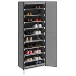 vidaXL Armoire à chaussures Gris 60x30x166 cm Tissu