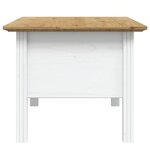 vidaXL Table basse BODO blanc et marron 100x55x46cm bois de pin massif