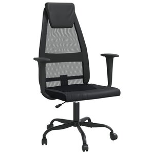 vidaXL Chaise de bureau réglable en hauteur noir