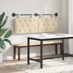 vidaXL Tête de lit suspendue Avec lumière LED Crème Tissu