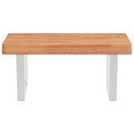 vidaXL Étagère de vasque murale acier et bois massif de hêtre