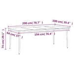 vidaXL Ensemble à manger de jardin coussins 7Pièces Gris et noir