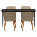 vidaXL Ensemble de salle à manger pour jardin 5 Pièces Beige polyrotin