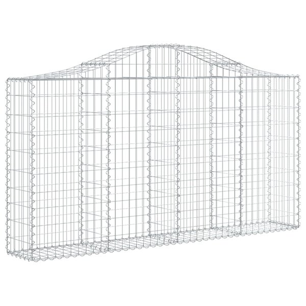 vidaXL Panier de gabions arqué 200x30x100/120 cm Fer galvanisé