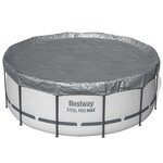 Bestway Couverture de piscine Ø4 88 m Rond Polyester Gris