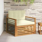 vidaXL Canapé d’extérieur Bois d'acacia massif et polyester