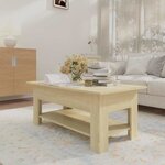 vidaXL Table basse chêne sonoma 102x55x42 cm bois d'ingénierie