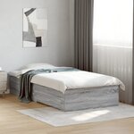 vidaXL Cadre de lit avec tiroirs sans matelas sonoma gris 90x190 cm