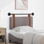 vidaXL Tête de lit suspendue Avec lumière LED Taupe PU antique