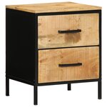 vidaXL Ensemble de tables de chevet 2 Pièces 40x35x50 cm Bois massif brut de manguier