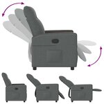vidaXL Fauteuil inclinable en tissu gris foncé