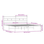 vidaXL Cadre de lit en métal sans matelas chêne fumé 183x213 cm