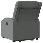 vidaXL Fauteuil inclinable de massage électrique Gris foncé Tissu