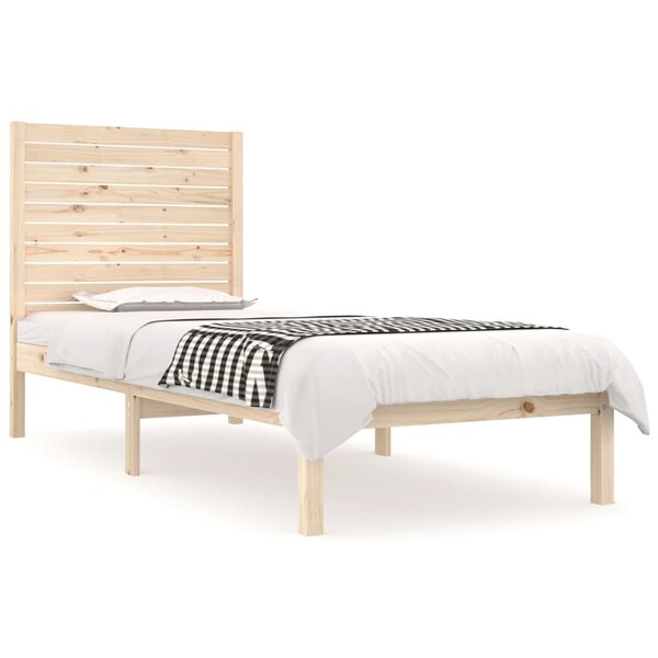 vidaXL Cadre de lit bois massif 75x190 cm petit simple