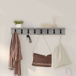 vidaXL Porte-manteau mural avec étagère Gris béton 80 x 10.5 x 10.5 cm