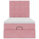 vidaXL Cadre de lit ottoman avec matelas rose 80x200 cm velours