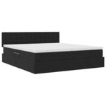 vidaXL Lit de rangement LED avec matelas Noir 200 x 200 cm Velours