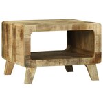 vidaXL Table Basse 50x50x35 cm en Bois de Manguier Massif