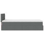 vidaXL Cadre de lit ottoman avec matelas gris foncé 80x200 cm tissu