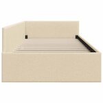 vidaXL Cadre de lit d'angle Crème 80 cm x 200 cm Velours