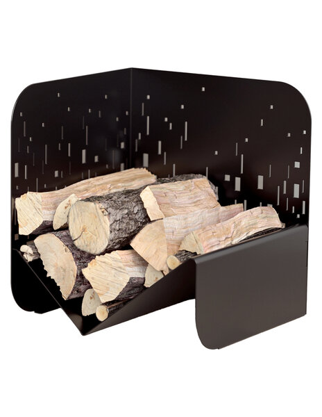 THIRARD - Range bûches noir pour intérieur et extérieur Bristol acier 433x500mm - THIRARD