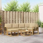 vidaXL Ensemble de canapés d'extérieur 7 Pièces Blanc et Beige