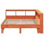 vidaXL Lit bibliothèque sans matelas cire marron 150x200 cm pin massif