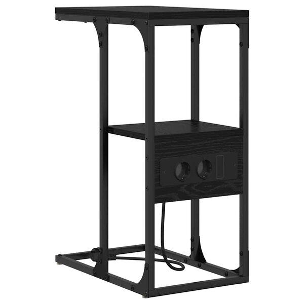 vidaXL Cabinet de chevet avec tiroir Chêne noir 41.5 x 26 x 60.5 cm