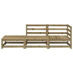vidaXL Canapé de jardin et repose-pieds 2 places bois de pin imprégné